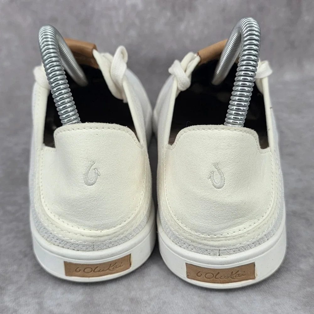OluKai Pehuea Li White Perforated Mesh Slip On Sneaker Women's Size 9 Shoes